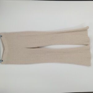 Aerie Women's Waffle Knit Cream Flared Pant Size Medium Pull On‎ High Rise